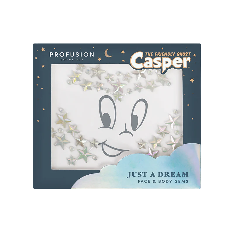 Casper the Friendly Ghost |  Cosmetic Bag & Glow in the Dark Face Gems - Image 3