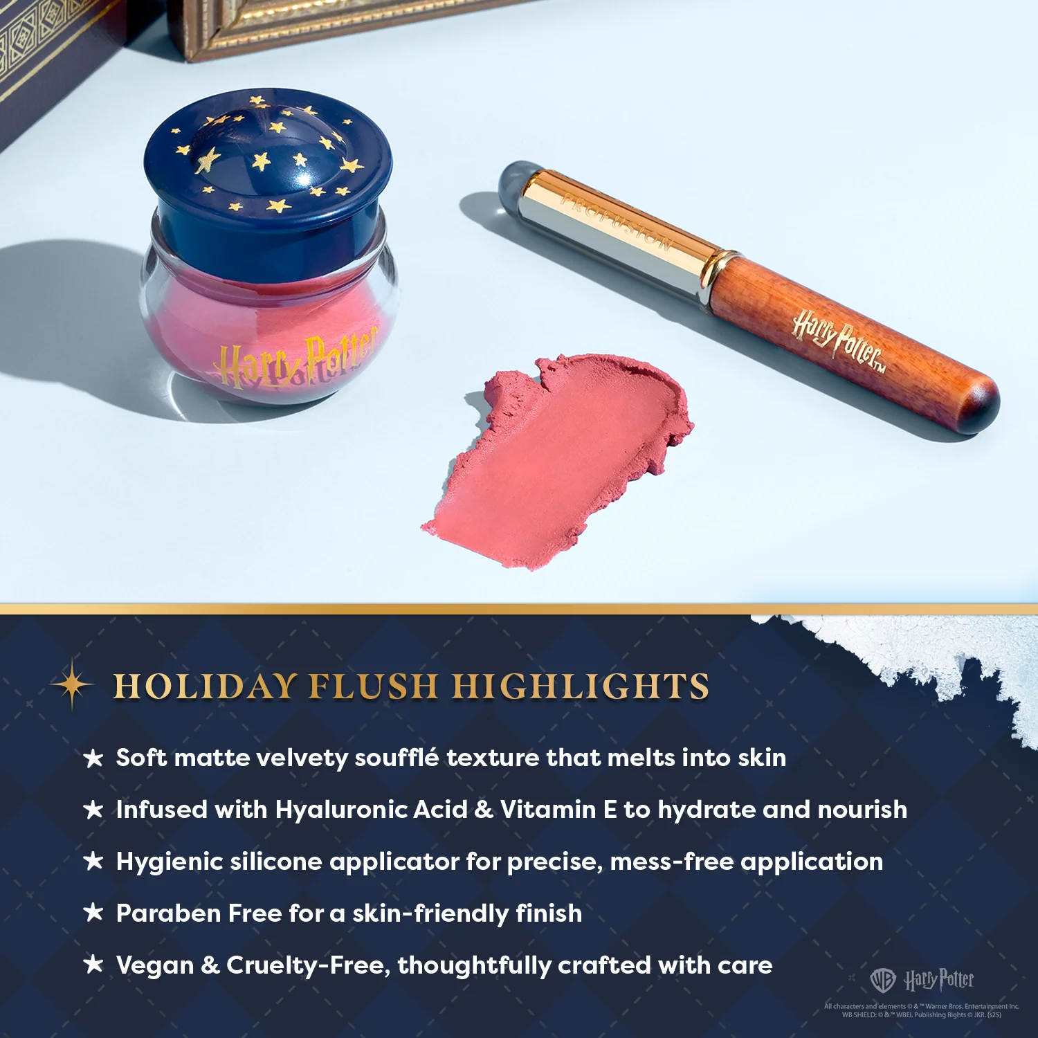 Harry Potter Holiday | Yule Ball Blush Lip & Cheek Blurring Pot & Silicone Applicator - Image 5